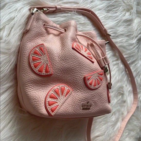 Kate Spade Flights of Fancy Grapefruit Mini Bucket Bag Crossbody - Picture 4 of 16